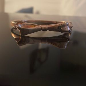 Kate Spade Love Notes Bow Hinged Bangle Bracelet Rose Gold